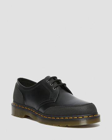 Dámské Oxfordky Dr Martens 1461 Guard Panel Læder Černé | CZ 444AHK